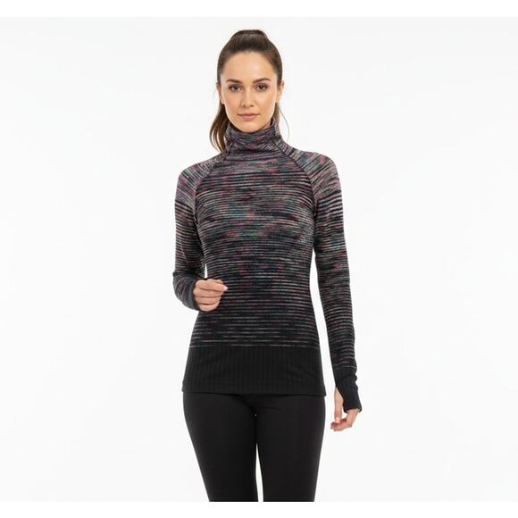 Nike Tops - Nike Pro Hyperwarm Women's XS Rainbow Striped Cold Weather Base Layer